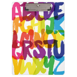 Brush Rainbow ABC alphabet clipboard