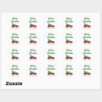 Christmas Envelope Sealer Classic Round Sticker, Zazzle