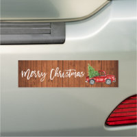 Brush Script Christmas Wood Print Truck Bumper