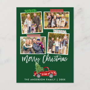 Brush Script Craft Tape Christmas Red Truck Postcard