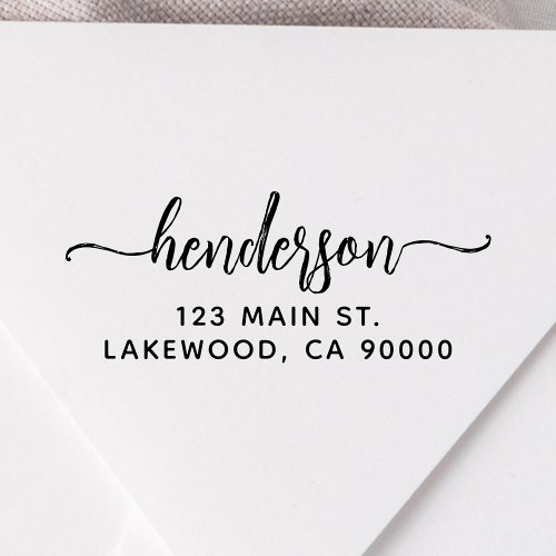 Brush Script Cute Return Address Self_inking Stamp