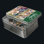 Brush Script Family Photo Green or Pick Color Jigsaw Puzzle<br><div class="desc">Modern Brush Script Family 4 Photo Green or Pick Color Acrylic Jigsaw Puzzle</div>