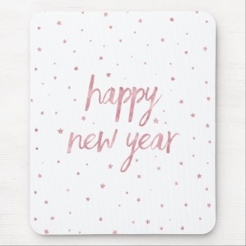 Brush Script Faux Rose Gold Glitter Mouse Pad by byDania at Zazzle