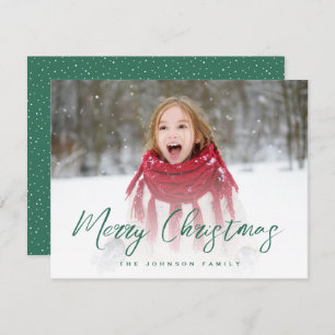 Brush Script Full Photo Christmas Holiday Card