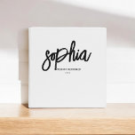 Brush Script Girly White<br><div class="desc">Stay organized and make a statement with our personalized binder. Crafted with a minimalist and modern style, this binder is perfect for both school and business use. Your name is beautifully written in modern handwritten brush calligraphy on the cover, giving it a unique and stylish touch. Below your name, add...</div>