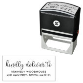 Brush Script - Kindly Deliver To - Return Address Self-inking Stamp ...