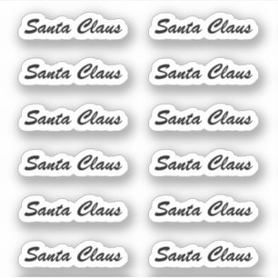 Brush Script Kiss-Cut Santa Claus Signature Sticker
