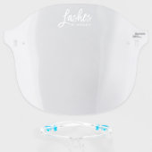 Brush Script Lashes - Add Your Name - Face Shield (Front w/Glasses)