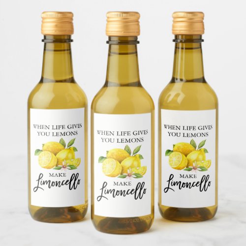 Brush Script Limoncello Lemons Mini Bottle Label