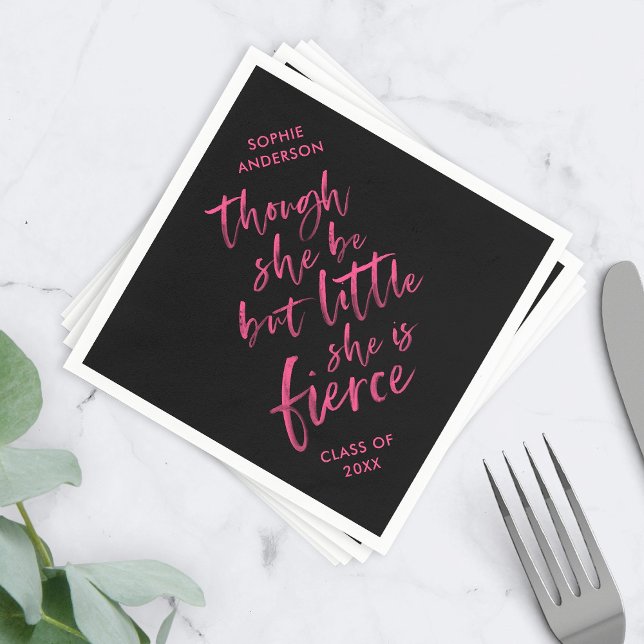 Brush Script Little But Fierce William Shakespeare Napkins (Creator Uploaded)