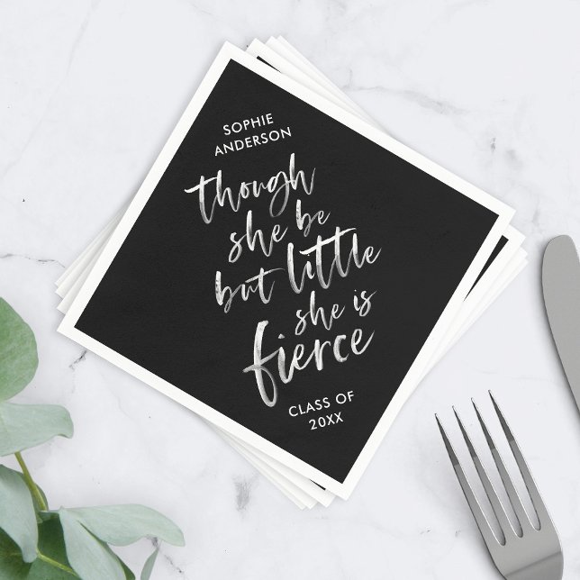 Brush Script Little But Fierce William Shakespeare Napkins (Creator Uploaded)
