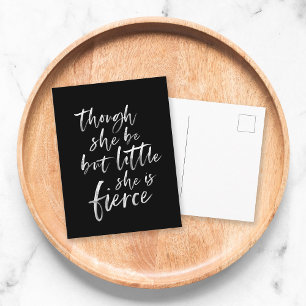 Brush Script Little But Fierce William Shakespeare Postcard