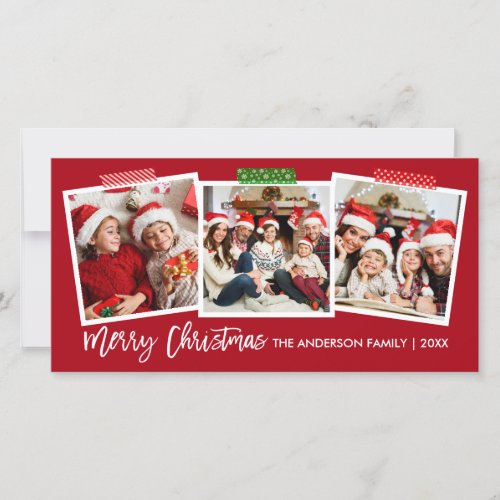 Brush Script Merry Christmas Craft Tape Red Wide Holiday Card