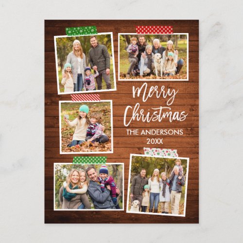 Brush Script Merry Christmas Wood Craft Tape Postcard