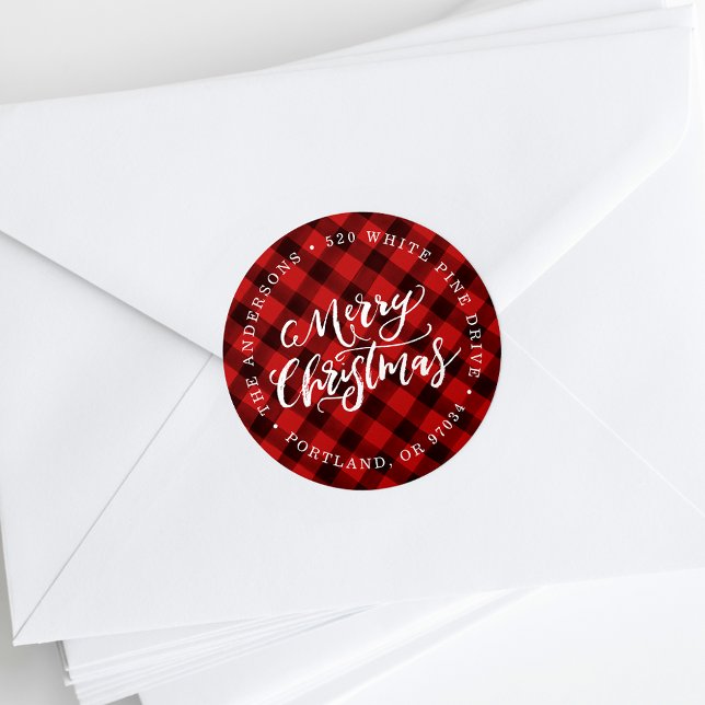 Brush Script Merry | Holiday Return Address Labels (Creator Uploaded)