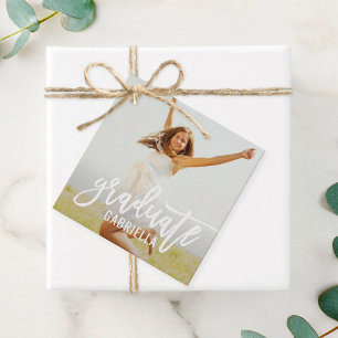 Brush Script Photo Class of 2026 Graduation Favor Tags