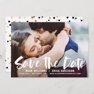 Brush Script Photo Save the Date Announcement