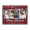 Brush Script Red Plaid Lights 3 Photo Christmas