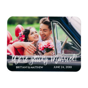 Brush Script Save the Date We're Getting Married Magnet