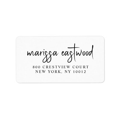 Brush Script Signature Name Return Address Label