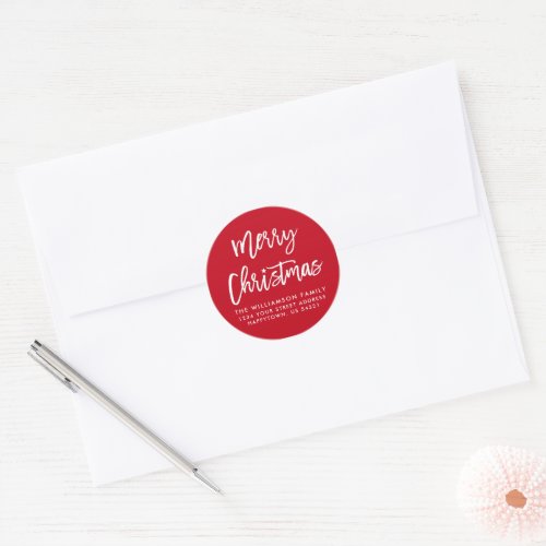 Brush Script Star Merry Christmas Envelope Seal