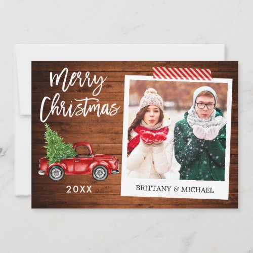 Brush Script Truck Instant Photo Craft Tape Wood Holiday Card