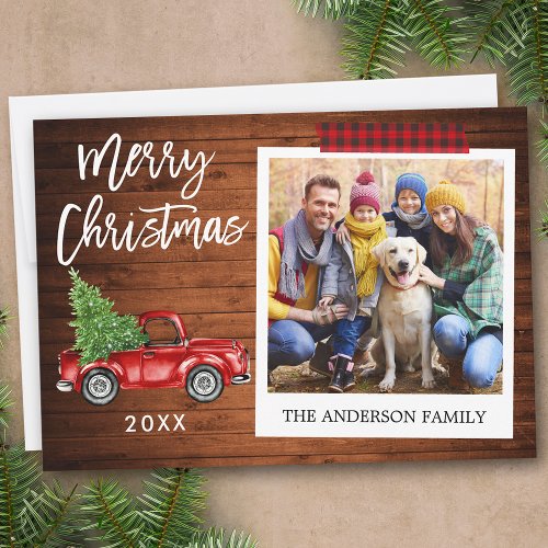 Brush Script Truck Wood Craft Tape Instant Photo Holiday Card