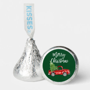Brush Script Vintage Red Truck Tree Christmas Hershey®'s Kisses®