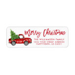Brush Script Vintage Truck Christmas Red Label Brush Script Vintage Truck Christmas Red Label