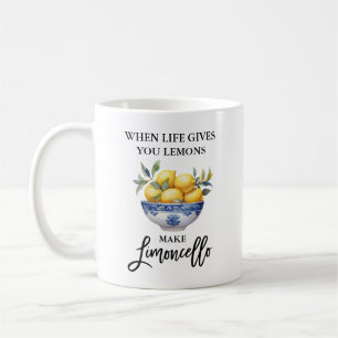 Brush Script Watercolor Lemons Limoncello Coffee Mug