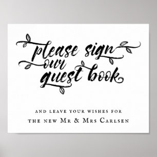 Brush Script Wedding Please Sign Guestbook