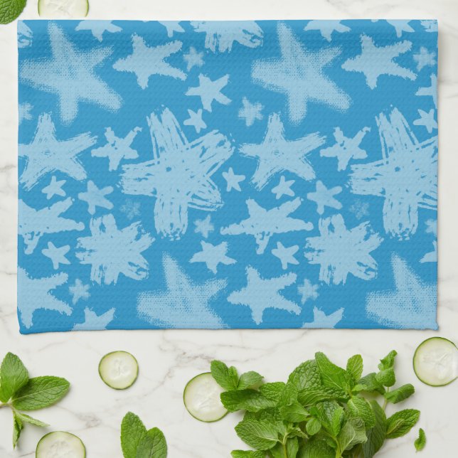 Brush Stars Pattern Kitchen Towel (Folded)
