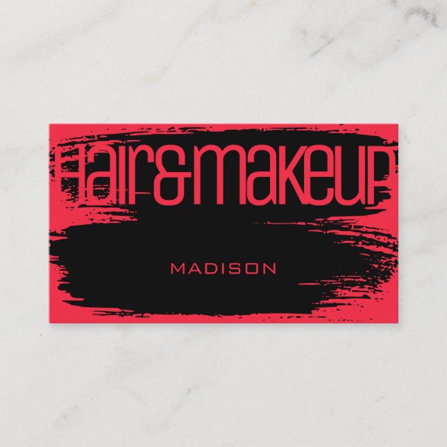 Brush Stroke Bright Pink Glamorous Luxury Beauty Business Card (Front)