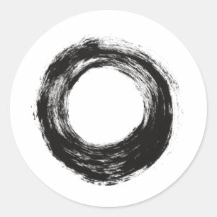 Brush stroke circle texture classic round sticker