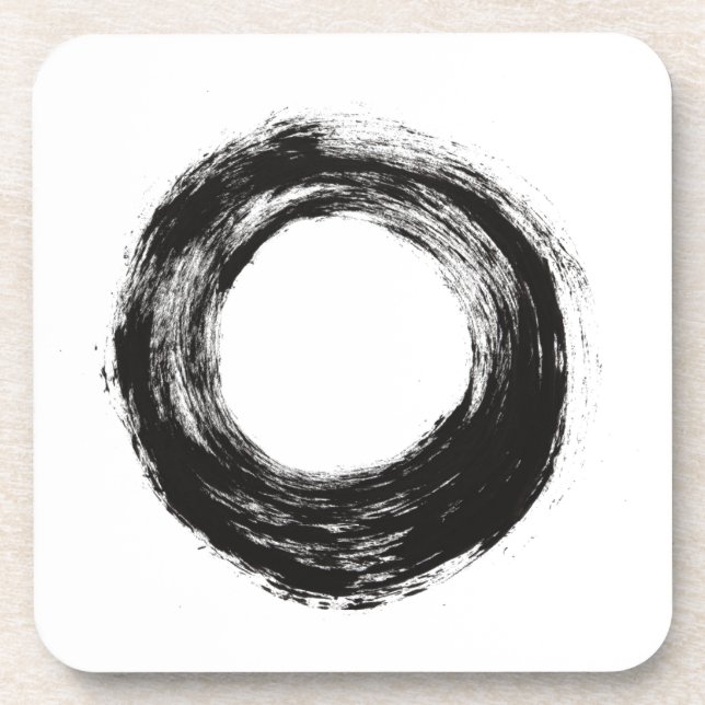 Brush stroke circle texture drink coaster (Front)