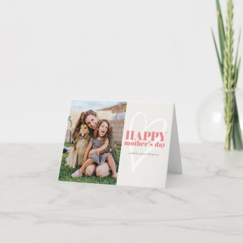 Brush Stroke Heart Mothers Day Photo Card