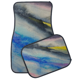 brush stroke, painting Abstract watercolor colorf Car Floor Mat