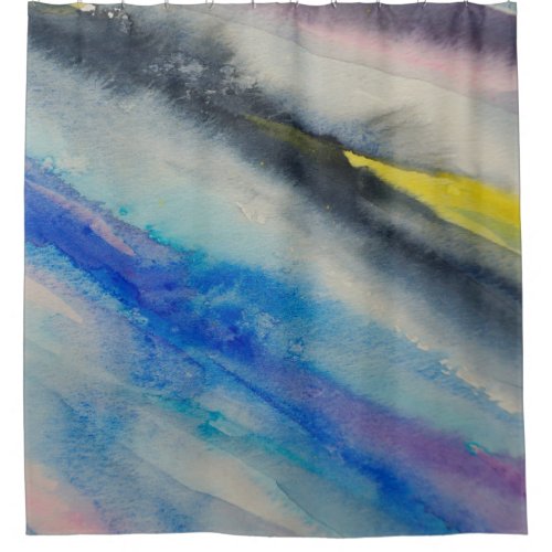  brush stroke painting Abstract watercolor colorf Shower Curtain