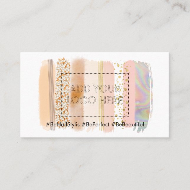 brush Stroke Pastel Color Makeup Business Card (Front)