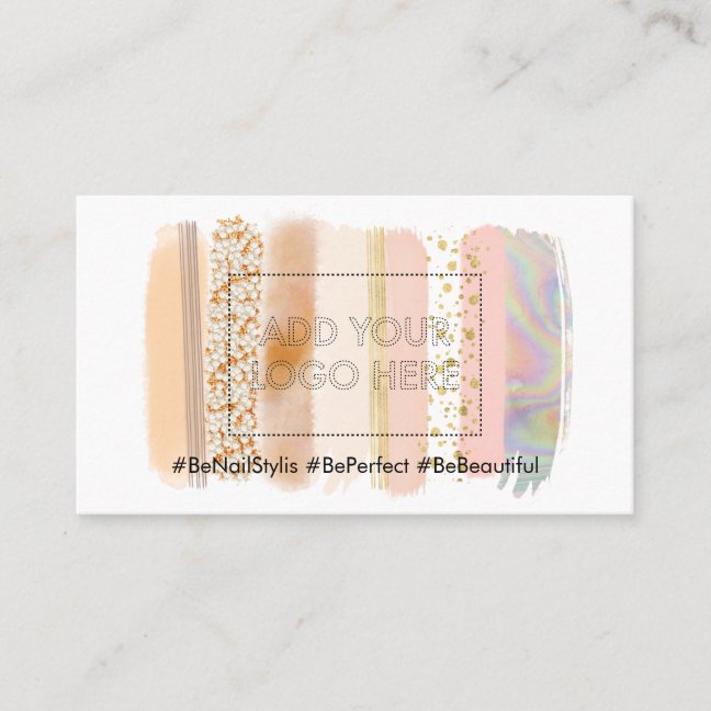 brush Stroke Pastel Color Makeup Business Card