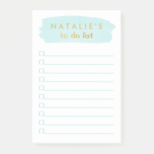 brush stroke personalized to do list post it notes zazzle com