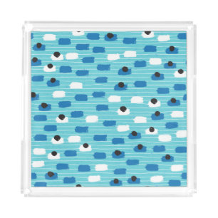 Brush stroke seamless pattern, hand-drawn. acrylic tray