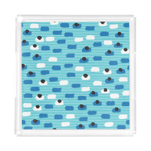 Brush stroke seamless pattern, hand-drawn. acrylic tray (Front)