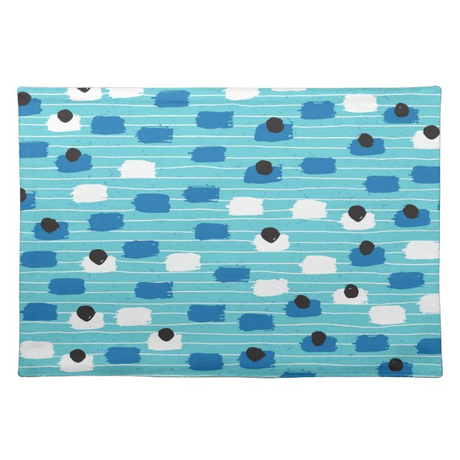 Brush stroke seamless pattern, hand-drawn. cloth placemat (Front)