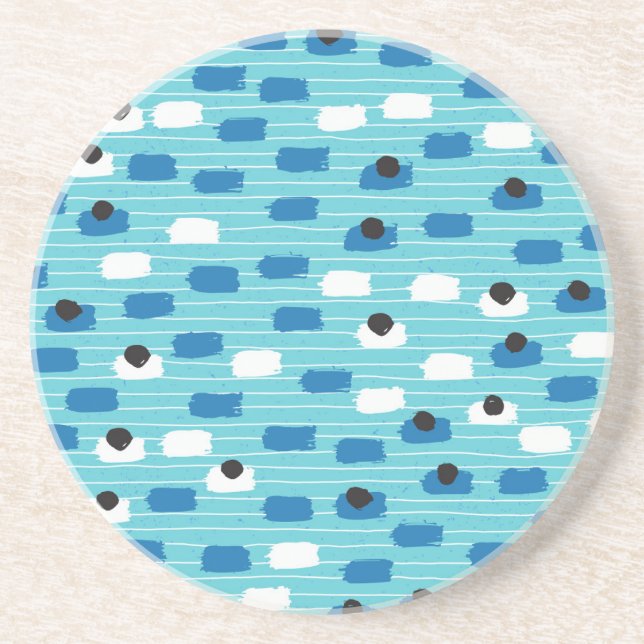 Brush stroke seamless pattern, hand-drawn. coaster (Front)