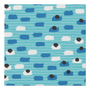 Brush stroke seamless pattern, hand-drawn. faux canvas print