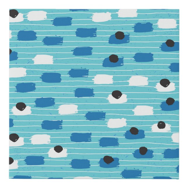 Brush stroke seamless pattern, hand-drawn. faux canvas print (Front)