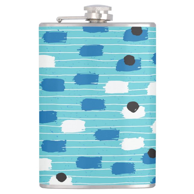 Brush stroke seamless pattern, hand-drawn. flask (Front)