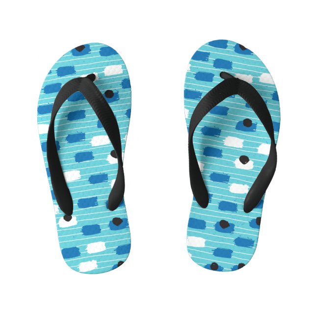 Brush stroke seamless pattern, hand-drawn. kid's flip flops (Footbed)