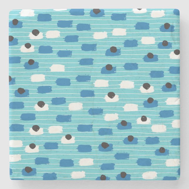 Brush stroke seamless pattern, hand-drawn. stone coaster (Front)